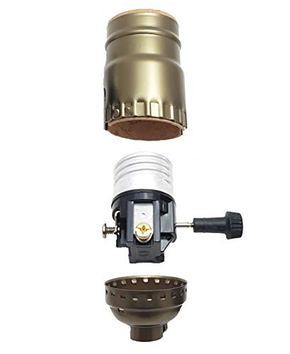 B&P Lamp® Antique Brass Socket with Matching Cord Set and Basic Hardware - color: Antique Brass