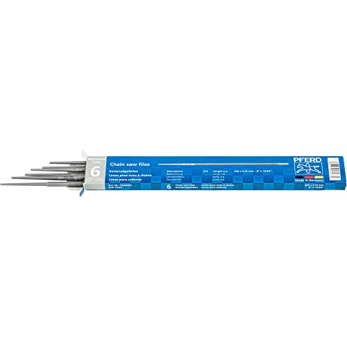 PFERD Chainsaw File Set, Round – 13/64" Diameter x 8" Length | Premium Spiral Cut Files for Fast Manual Chainsaw Sharpening | 6-Pack – Part 17077 - size: 13/64"