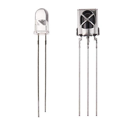BOJACK LED Infrared Emitter and IR Receiver Diode, LEDs Infrared Emission and Receiver Tube for Arduino （Pack of 10 Pairs）