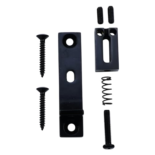 Pack of 6 10.5mm Single String Guitar Bridge Zinc Alloy Individual Fixed Hardtail Bridge for 6 String Electric Guitar Replacement Parts Black - color: Black