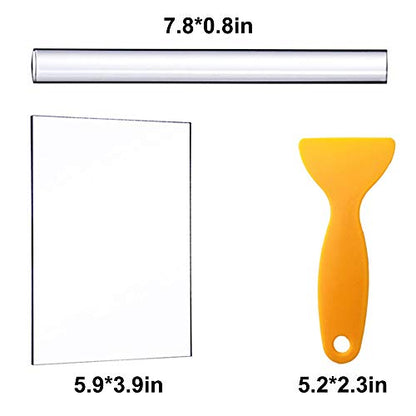Acrylic Clay Roller with Sheet Backing Board, Assisted Shovel, Rubber Tools/Moulds, Ultra-Light Hand-Made DIY Tools