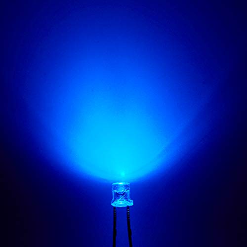 CHANZON 100 pcs 3mm Blue LED Diode Lights (DC 3V 20mA) - color: D) Blue (100pcs)