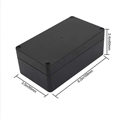 LeMotech Project Box ABS Plastic Junction Box IP65 Waterproof Electrical Boxes Universal Enclosure Black 6.2X 3.5X 2.4 inch (158x90x60mm)（Pack of 2） - color: Black (2 packs), size: 6.2" x 3.5" x 2.4"