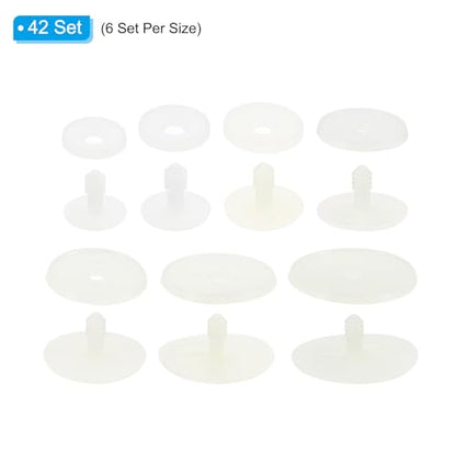PATIKIL 15, 20, 25, 30, 35, 40, 45mm Doll Joints, 42 Set Plastic Removable Animal Joints Connector Engage Bolt for Bear Limbs Making Head Joints DIY Crafts