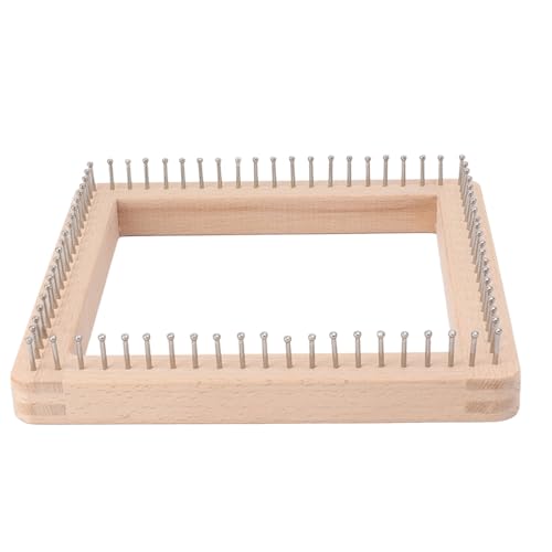 Crochet Blocking Board, 7.7in Mini Knitting Machine with Multiple Hooks, Solid Wooden Crochet Board DIY Square Knitting Tool for Mat, Scarf, Sock (Large) - size: Large