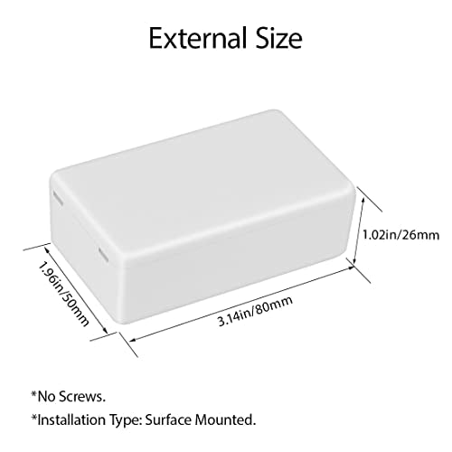 LeMotech Project Box 10 Pieces ABS Plastic Electrical Project Case Small Junction Box for Electronics White 3.15 x 1.97 x 1.02 inch (80 x 50x 26 mm) - color: 10 pieces, size: 3.15"x 1.97"x 1.02"