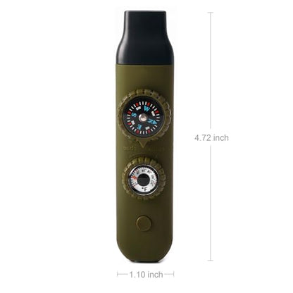 Emergency Survival Safety Whistle，Whistle for Kids with Lanyard,Compass,Thermometer,Ideal for Kayaking, Boating, Hiking, Camping, Climbing - color: Army Green Whistle