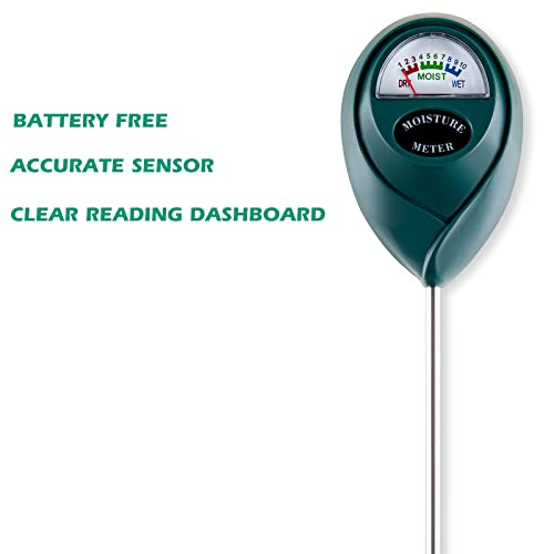 Soil Moisture Meter for House Plants, Plant Water Meter,Plant Moisture Meter for House Plants and Outdoor Plants, No Batteries Required (Green) (Pack of 2) - size: 7 Inch (Pack of 2)
