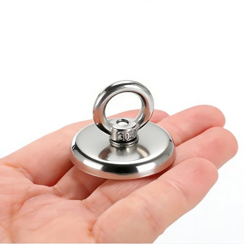 MIKEDE Strong Neodymium Fishing Magnets 12 Pack 60 lbs(27KG) Pulling Force - size: 0.98"(25 mm) -60lbs