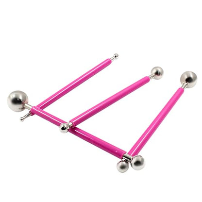 Cake Decorating Metal Ball, Red, Set of 4 - color: Red