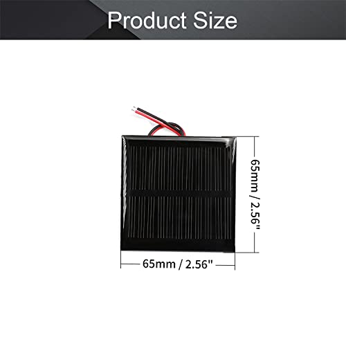 Fielect 5.5V 0.6W Polycrystalline Mini Solar Panel Module DIY for Light Toys Charger 65x65mm 5Pcs - size: 5.5V 0.6W