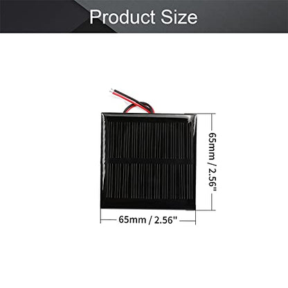 Fielect 5.5V 0.6W Polycrystalline Mini Solar Panel Module DIY for Light Toys Charger 65x65mm 5Pcs - size: 5.5V 0.6W