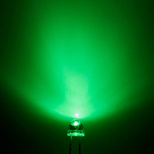 CHANZON 100 pcs 5mm Green Straw Hat LED Diode Lights (DC 3V 20mA) - color: C) Green (100pcs)