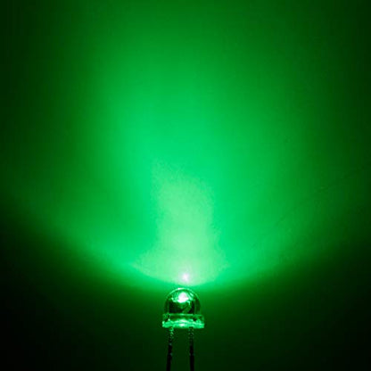 CHANZON 100 pcs 5mm Green Straw Hat LED Diode Lights (DC 3V 20mA) - color: C) Green (100pcs)