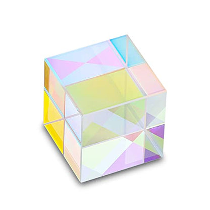 25mm Optical Glass X-Cube Prism RGB Dispersion Prism Physics Teaching Gift - size: 25mm X-Cube