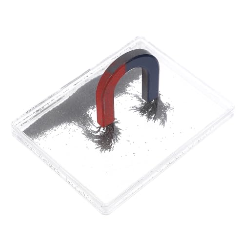 CLISPEED Magnetic Field Demonstrator Iron Filings Case with Magnet for Physics Experiments Science Experiment Instrument for Classroom Teaching Student-Led Demonstrations 3.70 X 2.75 X 0.47 in
