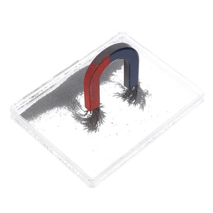 CLISPEED Magnetic Field Demonstrator Iron Filings Case with Magnet for Physics Experiments Science Experiment Instrument for Classroom Teaching Student-Led Demonstrations 3.70 X 2.75 X 0.47 in