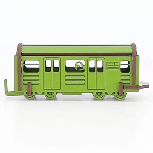 Little & Wood: Woodlet: Medium - NYC Subway 4 Train - Green, 3D Wooden Kit-Set, City Transportation Puzzle, Easy Assembly, Pop Build Fun, Ages 6+ - style: NYC Subway 4 Train