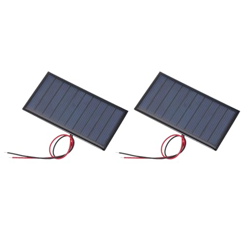 MECCANIXITY 2 Pcs 5V 0.45W 90mA Mini Solar Panels, Small Polycrystalline Solar Cell Panel with 2 Cable for DIY Electric Toy Materials Kits Charger, 80mm x 45mm - style: 5V 0.45W 90mA