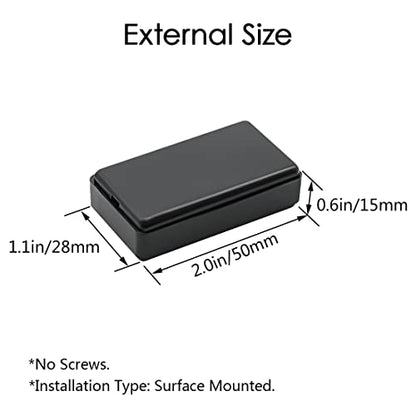 LeMotech 5Pcs ABS Plastic Electrical Project Case Power Junction Box, Project Box Black 2.0 x1.1x 0.6 inch (50 x 28 x 15 mm) - size: 2.0" x1.1"x 0.6"(5pc)