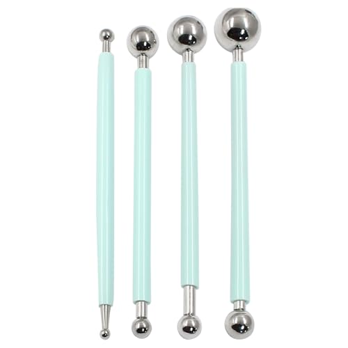 Cake Decorating Metal Ball, Set of 4, Green - color: Green