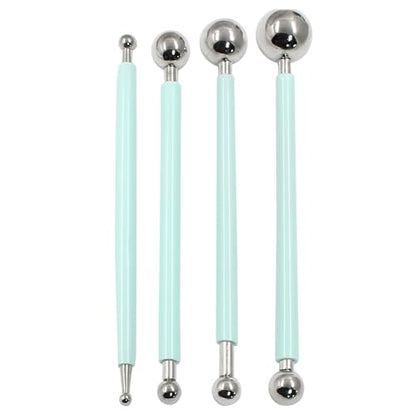 Cake Decorating Metal Ball, Set of 4, Green - color: Green