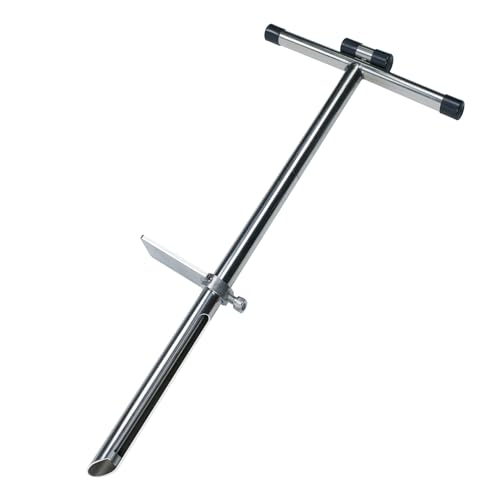 KAXIWEI 20 Inch Soil Sample Probe 304 Stainless Steel, Soil Sampler Probe Tubular with Ejector and Foot Pedal for Soil Sampling Plant Care/Garden/Agriculture/Golf Course/Farm - size: 20 Inch