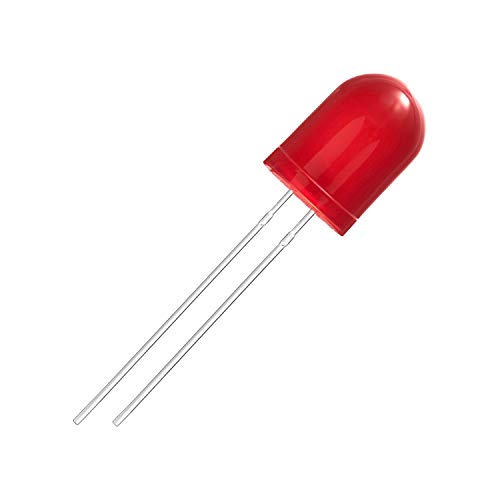 CHANZON 50 pcs 10mm Red Diffused LED Diode Lights (DC 2V 20mA) - color: F) Red-red (50pcs)