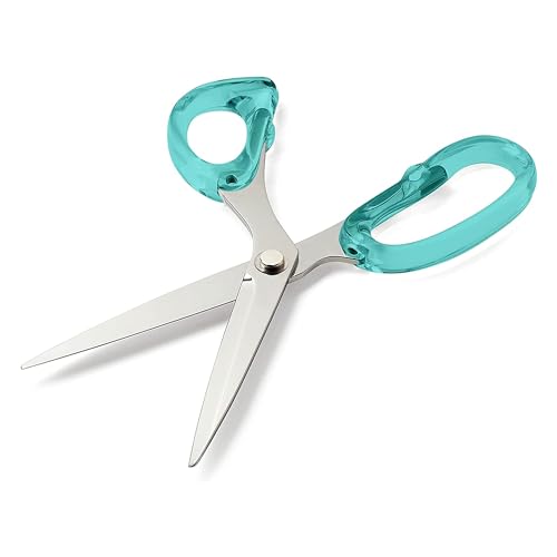 OfficeGoods 9” Stainless Steel Acrylic Scissors, Green with Silver Metal - color: Green With Silver Metal