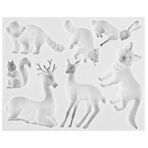 Woodland Animal Polymer Clay Mold Squirrel Rubbit Silicone Molds - color: Style F