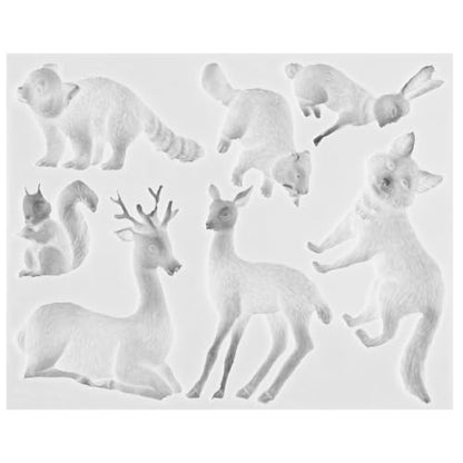 Woodland Animal Polymer Clay Mold Squirrel Rubbit Silicone Molds - color: Style F