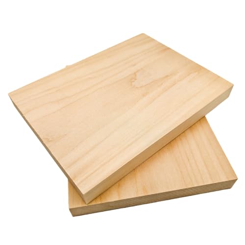 2PCS Unfinished Basswood Blocks for Crafts, Wood Craft Panels for Art, Engraving, Painting, DIY Projects, Chip Carving, Fretwork (7.87 x 5.9 x 0.78 in) - size: 7.87 x 5.9 x 0.78 in