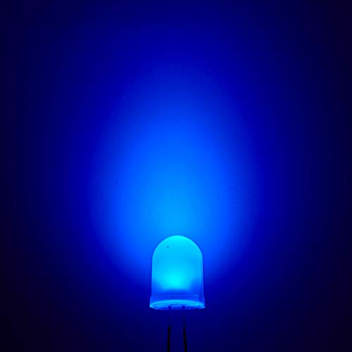 CHANZON 50 pcs 10mm Blue Diffused LED Diode Lights (DC 3V 20mA) - color: H) Blue-blue (50pcs)