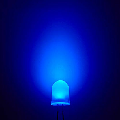 CHANZON 50 pcs 10mm Blue Diffused LED Diode Lights (DC 3V 20mA) - color: H) Blue-blue (50pcs)
