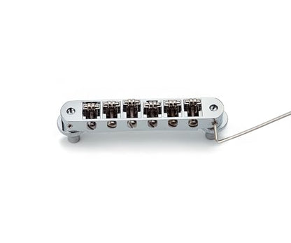 Guyker Tune-O-Matic Roller Saddle Bridge - String Space 10.5mm Guitar Bridges with Post Hole 4.2mm Replacement Compatible with Les Paul LP SG 6 String Electric Guitar GM015, Chrome - color: GM015, Chrome