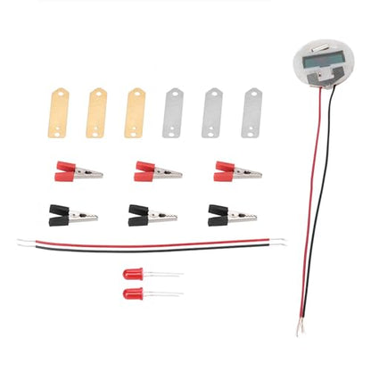 Haofy Potato Electricity Science Kit Potato Battery Experiment Toy Power Generator for Kids with Digital Clock Light Bulb Wires Zinc Copper Plates