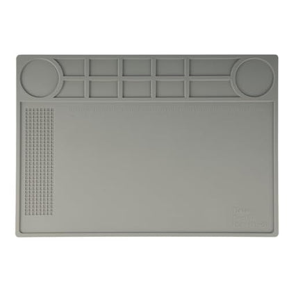 Kaisi KS-102 Repair Work Mat,Heat Resistant 932°F Silicone Soldering Mat - color: Grey, size: 15.75'' x 11''
