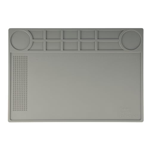 Kaisi KS-102 Repair Work Mat,Heat Resistant 932°F Silicone Soldering Mat - color: Grey, size: 15.75'' x 11''