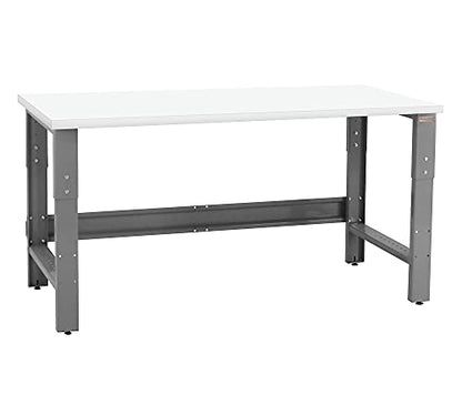 Table & Workbench: 1" Thick Laminate Top, Height Adjustable Bench - 24" D x 48" L x 30" - 36" H - by BenchPro - size: 24" D x 48" L, style: Plastic Laminate