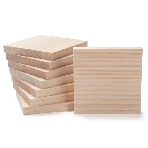4″ X 4″ Wood Squares Wooden Blocks for Crafts 1/2″ Thick, 8 PCS Blank Wood Blocks Planks Pieces for Crafting, Unfinished Wooden Boards Panels for Paintings, DIY Signs, Woodworking - size: 4″x4″x1/2″ - 8PCS