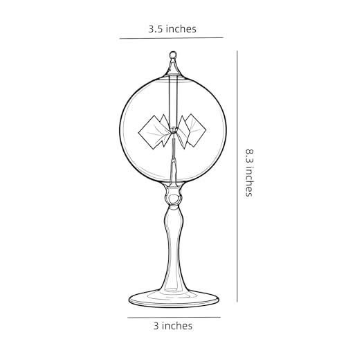 Large Transparent Solar Power Crookes Radiometer Sun Light Energy Spinning Vanes Windmill Gift Home - color: Transparent