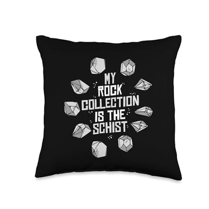 Best Rocks And Minerals Kit Guide Collection Gifts My Rock Collection is The Schist Geologist Mineral Collector Throw Pillow, 16x16, Multicolor - size: 16x16