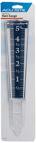AcuRite (00850A3) Easy-to-Read, Magnifying Rain Gauge, Blue, 5" Capacity - color: Magnifying