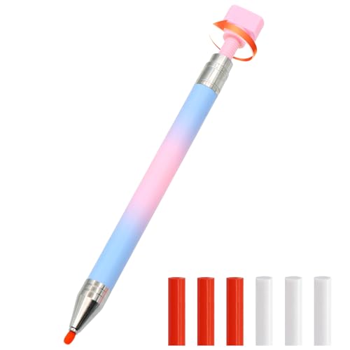 ZYNERY Diamond Art Pen, Diamond Painting Pens Refillable, Glue Clay Pens for Rhinestones, Gem Art Rhinestone Picker Tool for 5D Gem Painting Includes 6 Glue Clay Refills (Pink-Blue) - color: Pink-blue Pen + 6 Glue