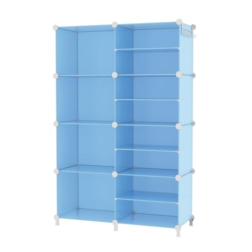 AWTATOS Closet Organizer 8 Cube Storage Shelves, Blue - color: Blue