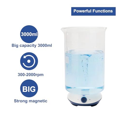 ONiLAB Magnetic Stirrer, 3000ml Stirring Capacity, 4PCS Stir Bars - style: Round with 4PCS Stir Bars