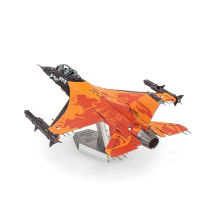 Metal Earth F-16 Royal Netherlands Orange Lion 3D Metal Model Kit Fascinations