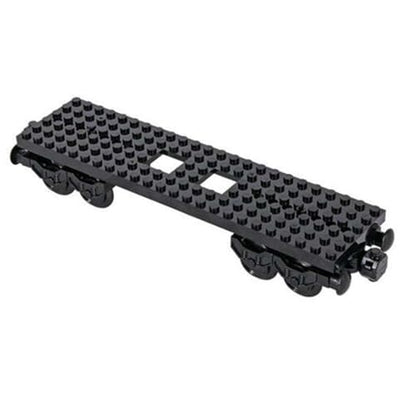 MOC City Creative Building Set – Train Base Wheels, Low-Loader Truck & Railway Tracks DIY Kit (Compatible with Technical Parts 92339, 92088, 4025) (1PCS Train Base) - style: 1PCS Train Base