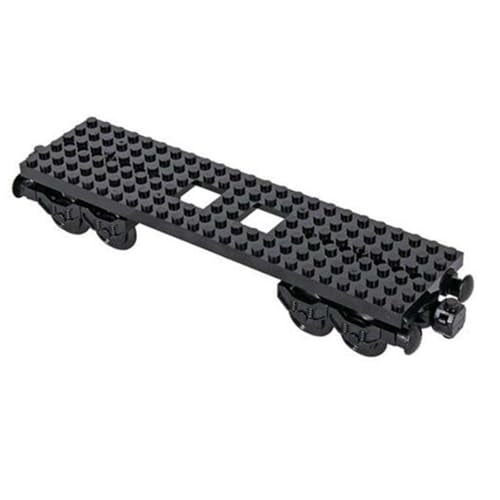 MOC City Creative Building Set – Train Base Wheels, Low-Loader Truck & Railway Tracks DIY Kit (Compatible with Technical Parts 92339, 92088, 4025) (1PCS Train Base) - style: 1PCS Train Base