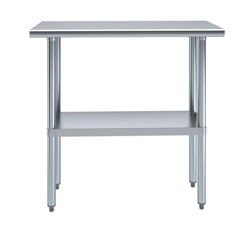 AmGood 16 in. x 36 in. Stainless Steel Work Table | Metal Kitchen Food Prep Table | NSF - size: 36 in. Long x 16 in. Deep without Wheels